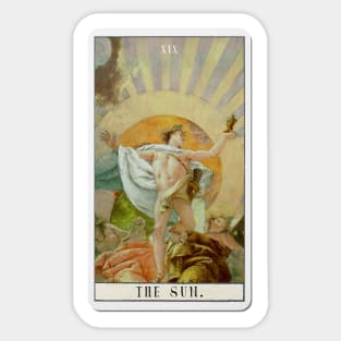 the sun - xix tarot card Sticker